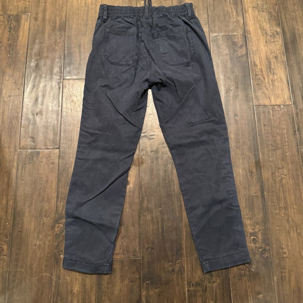 PAIGE Christy Navy Drawstring Waist Pants Women's Size 25 - Picture 8 of 13